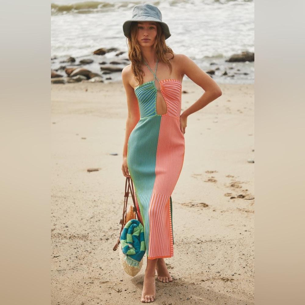 Anthropologie Solid & Striped The Lisa Dress - Ribbed Knit Summer Dress - NWT /L